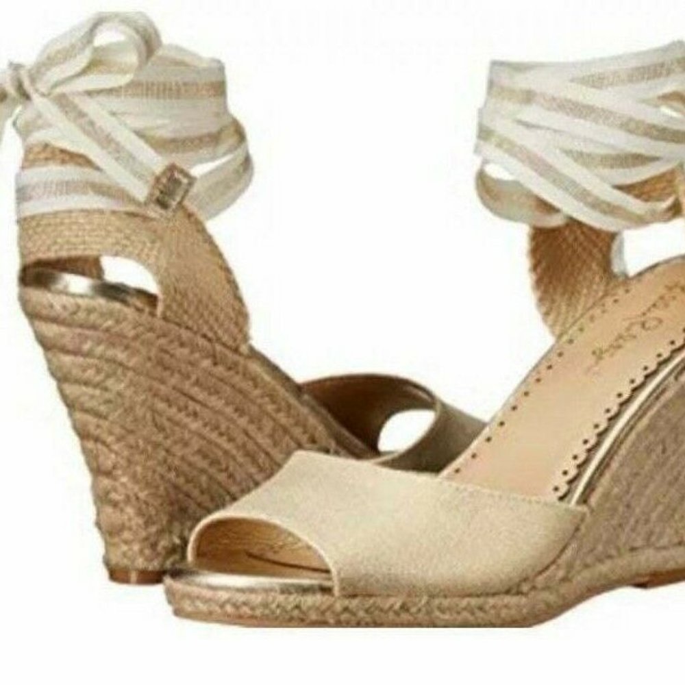 Lilly Pulitzer Gold Espadrille wedges